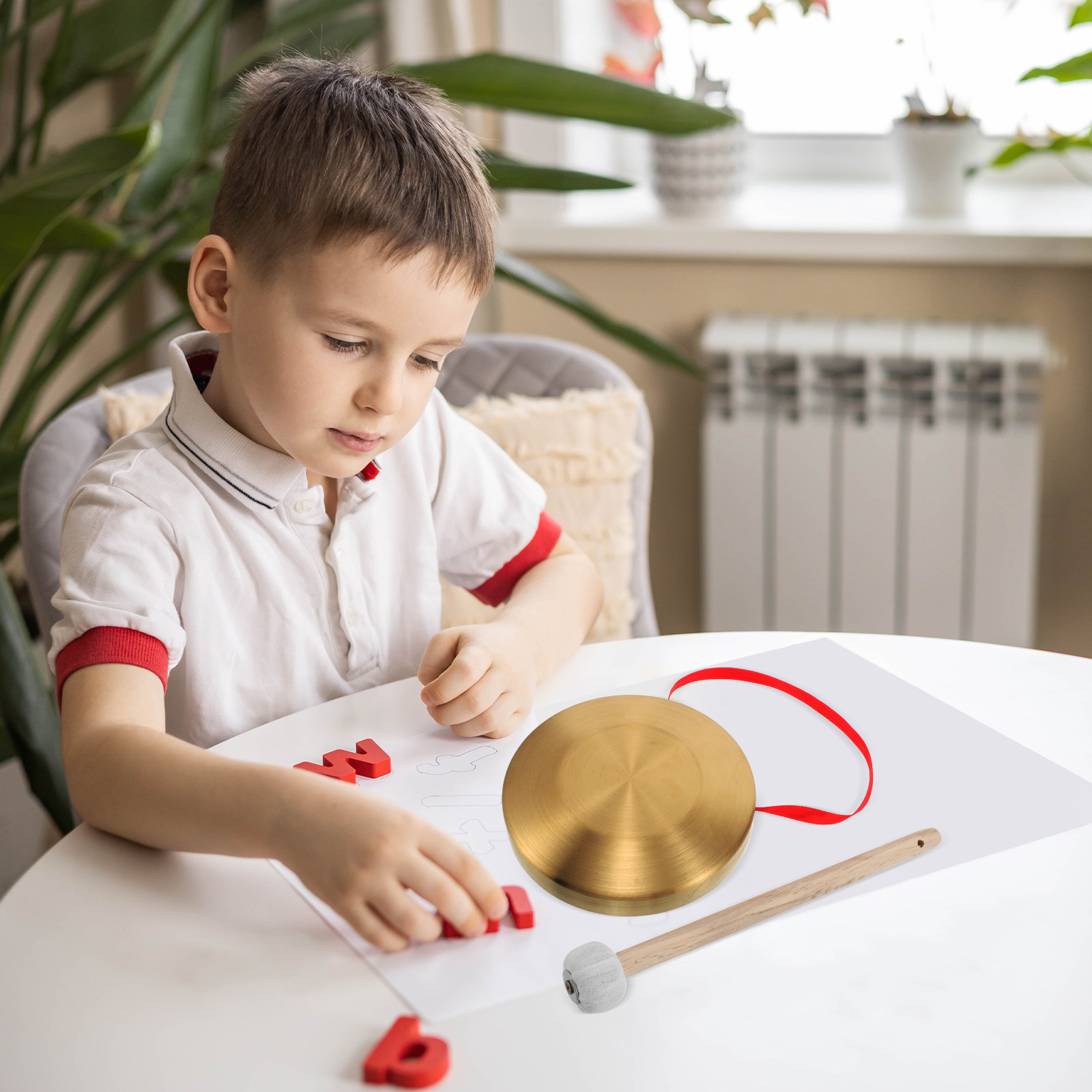 1Set Mini Handheld Copper Gong - Musical Instrument In Chinese review and price