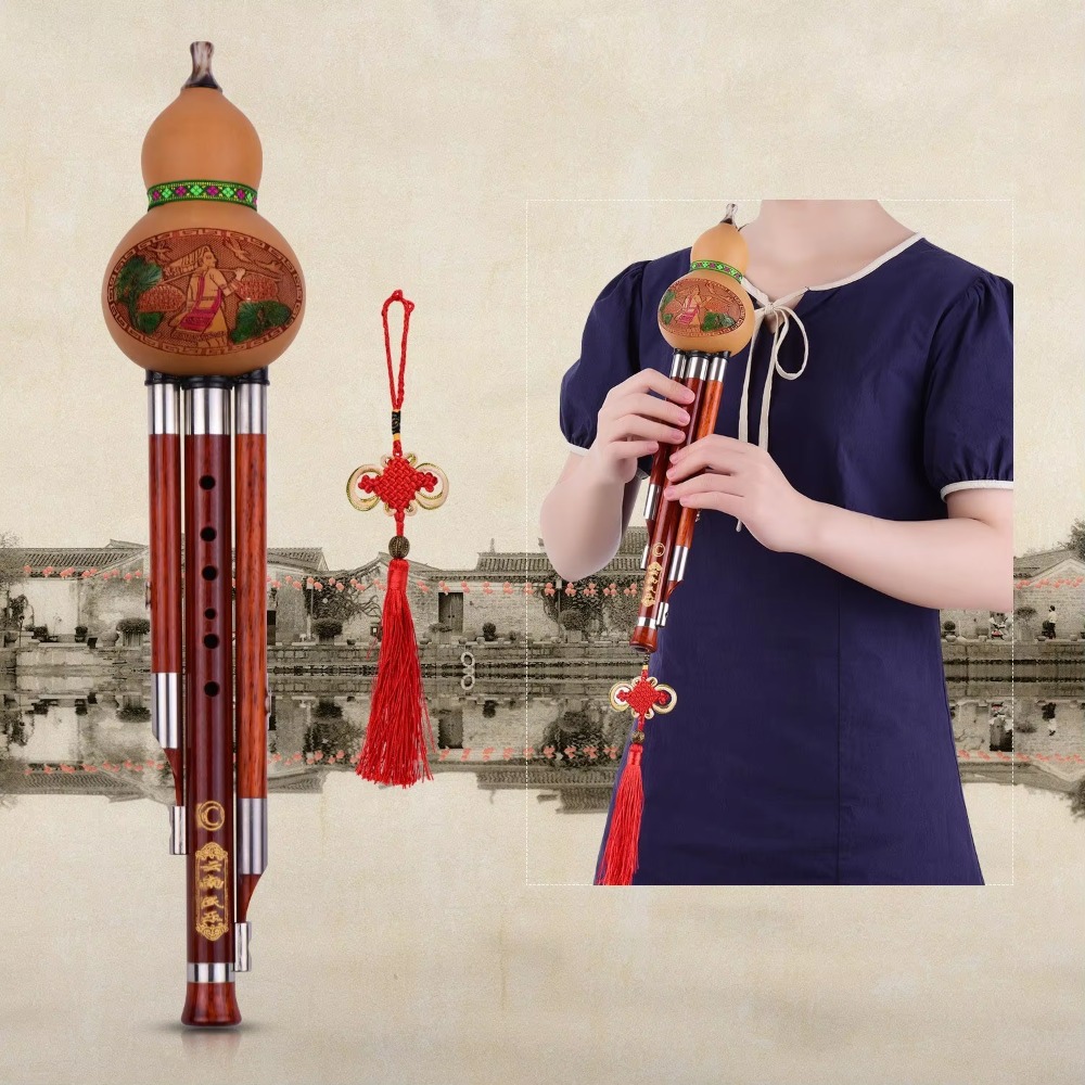 3-Tone C Key Hulusi Gourd Flut - Musical Instrument In Chinese review and price