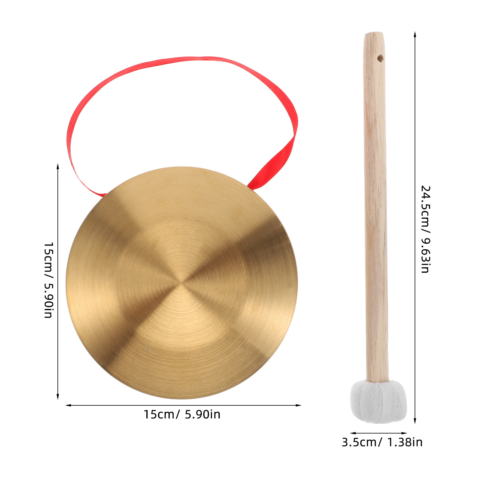 1Set Mini Handheld Copper Gong - Musical Instrument In Chinese review and price